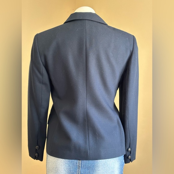 Jones New York Vintage Blue Round collar Button Down Wool BlazerJacket Sz 6P - Picture 13 of 14